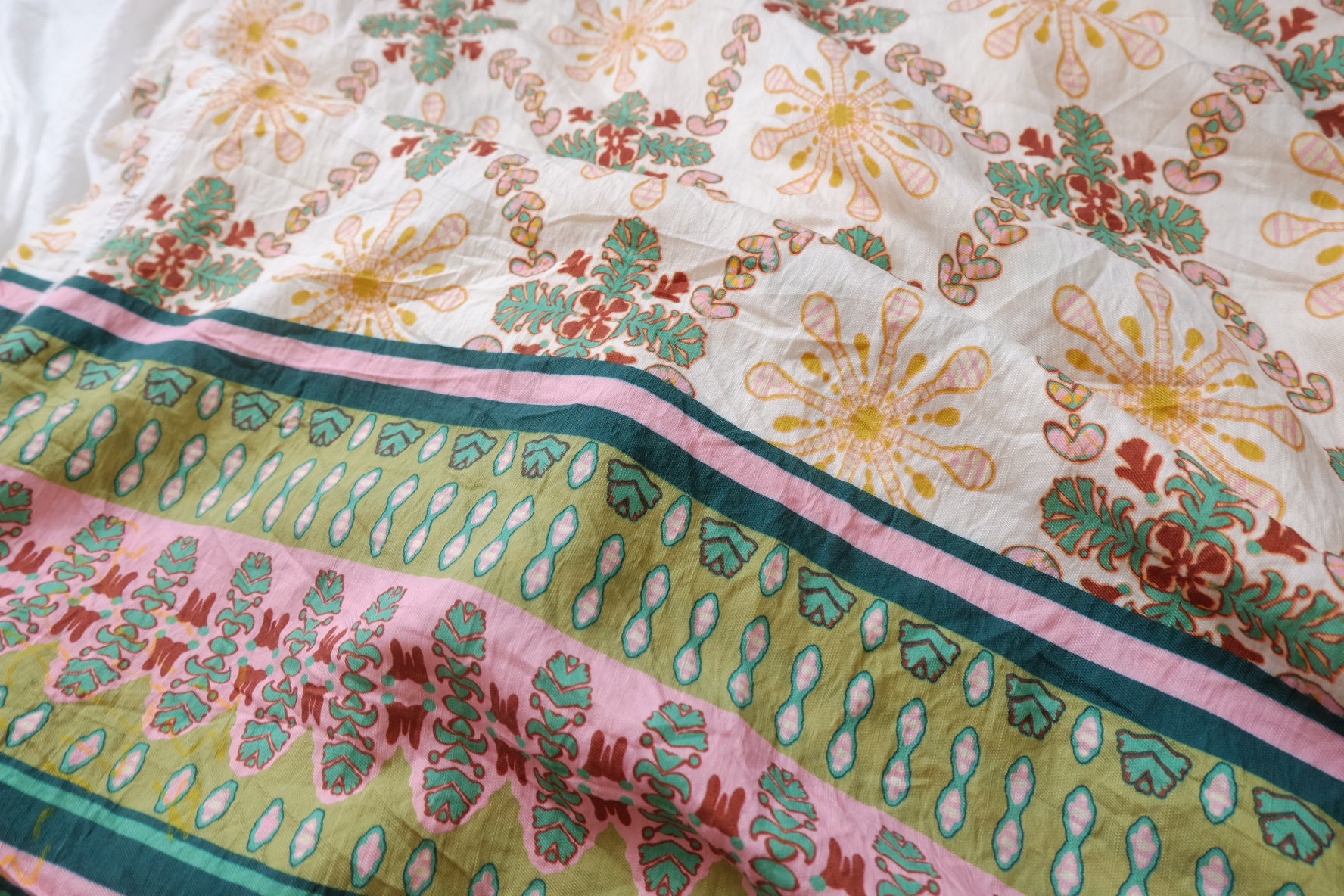 Border Print Lyocell Linen Resort Fabric — 2.08 yd