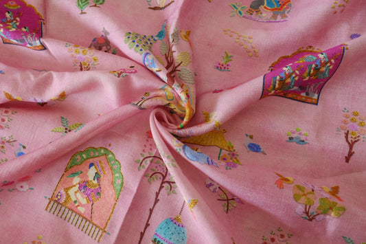 Pink Storybook Acetate Lyocell Satin – 2.2 yd