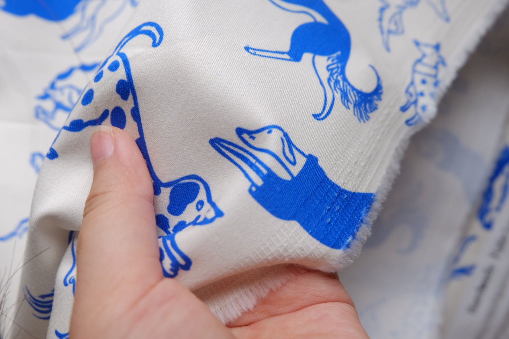 Blue Dog Print Stretch Cotton Twill – 2.2 yd