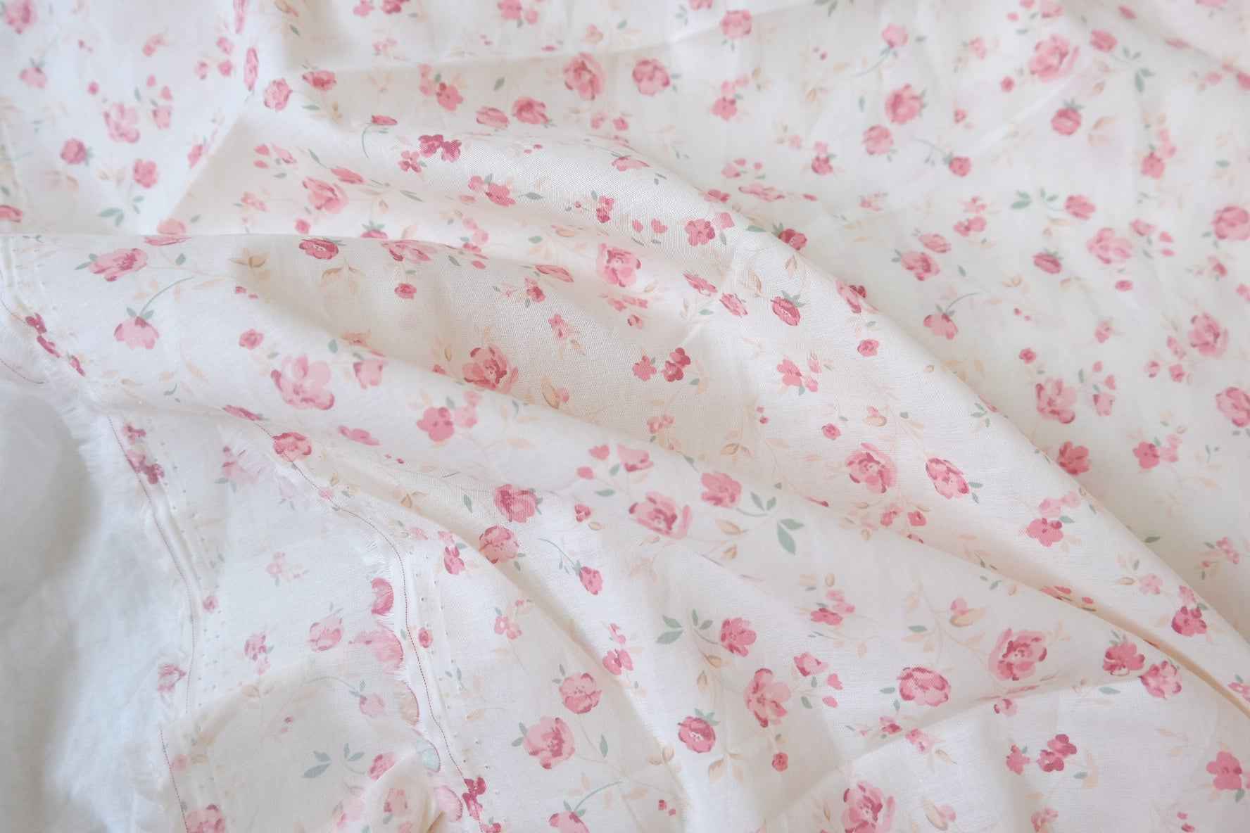 Soft Pink Rose Cotton Lawn Fabric — 2 yd