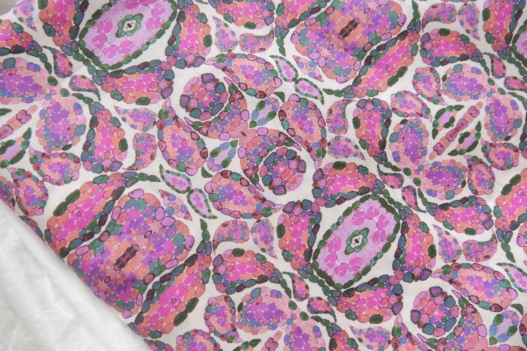 Pink Mosaic Floral Cotton Lawn — 1.64 yd Piece