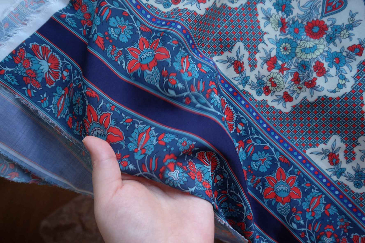 Vintage Floral Stripe Cotton Poplin – 2.19 yd