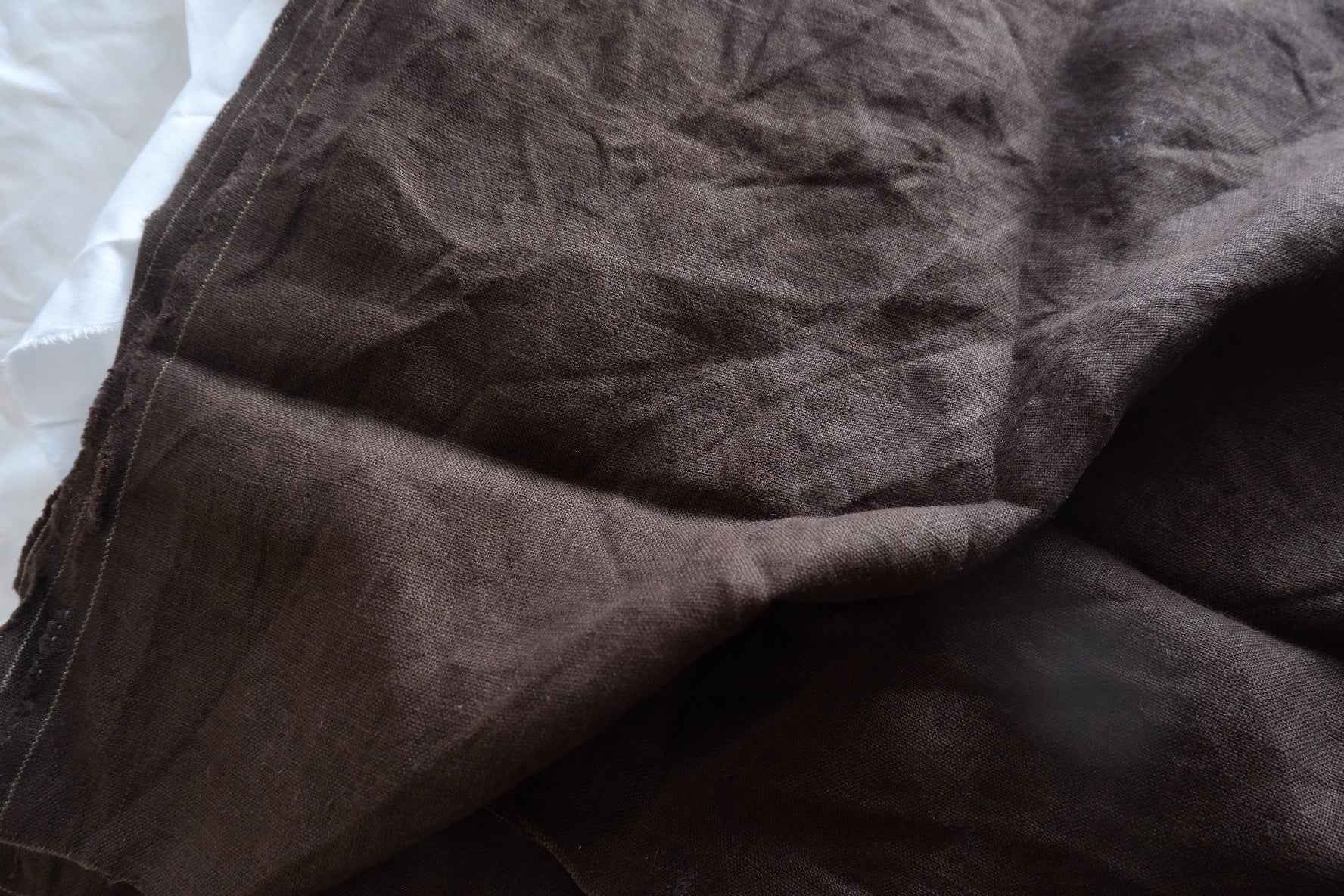 Dark Chocolate Heavy Linen Fabric - 1.86 yd