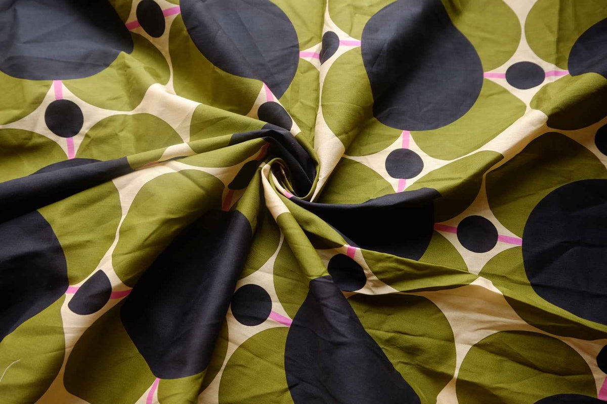 Olive Mod Circle Cotton Lawn — 3.3 yd