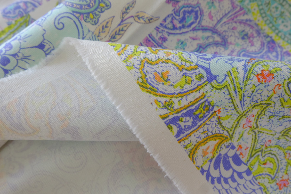 Pastel Paisley Printed Cotton Denim – 2.19 yd