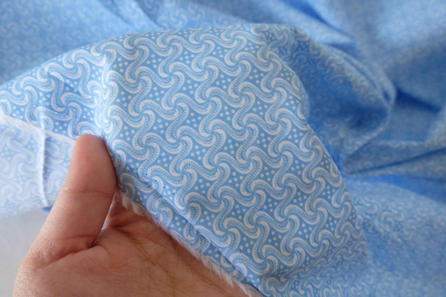 Blue Wave Cotton Poplin Fabric – 1.6 yd