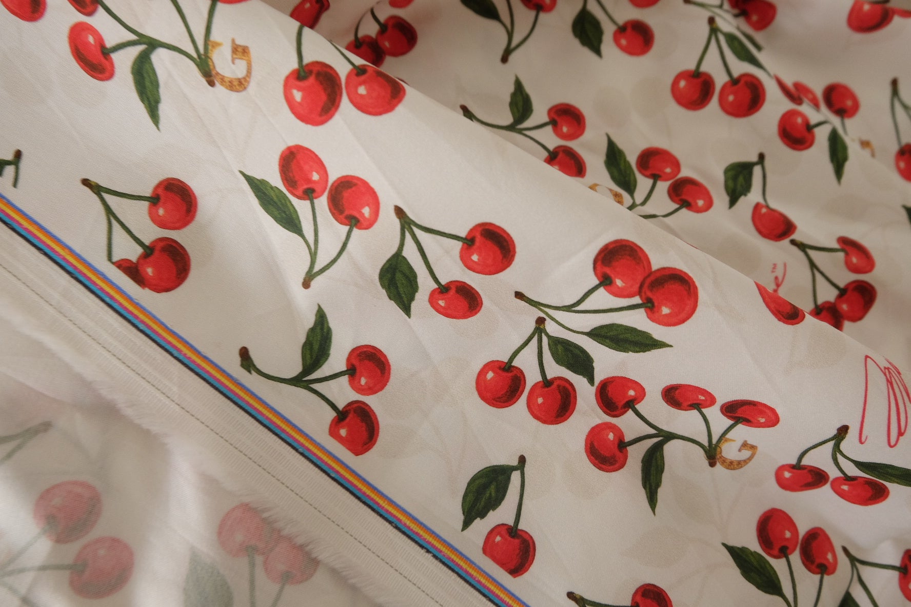 Luxury Cherry Cotton Sateen Fabric – 2.2 yd