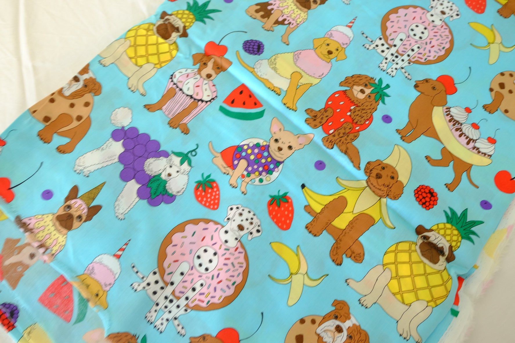 Sweet Dogs Cotton Sateen Fabric – 1.6 yd