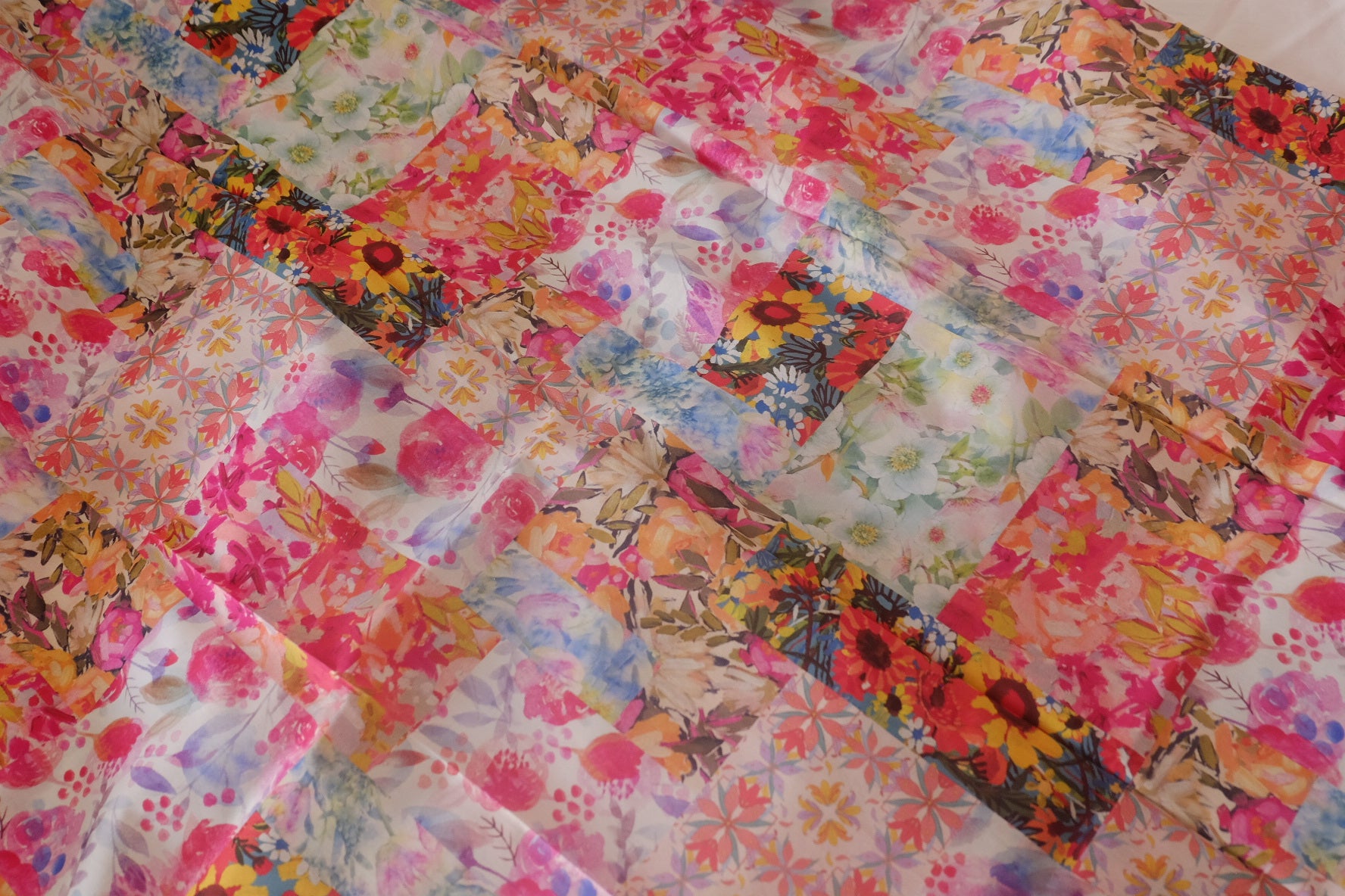 Watercolor Patchwork Floral Cotton Poplin – 3.8 yd