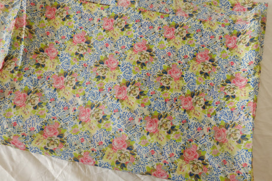 Blue Sprig Rose Lightweight Cotton – 1.09 yd
