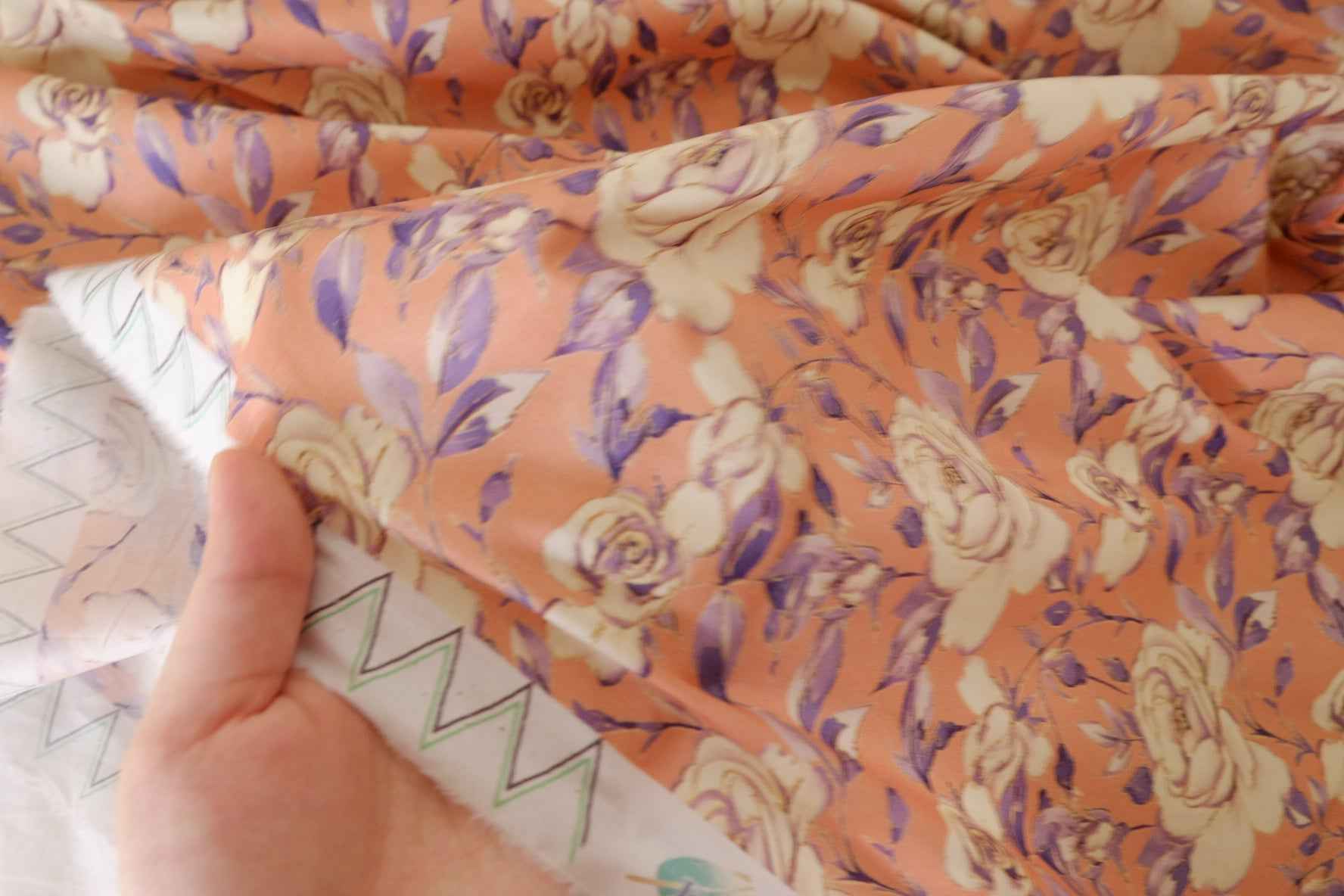Vintage Orange Rose Cotton Lawn Fabric – 2.8 yd