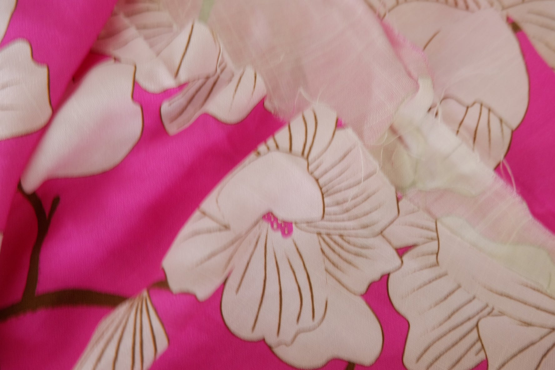 Hot Pink Floral Lyocell Fabric – 3.3 yd