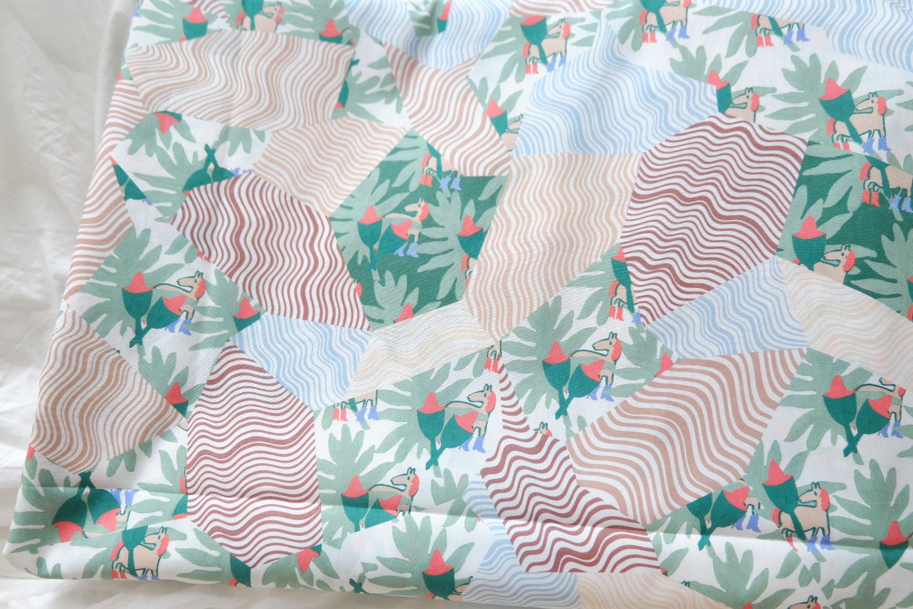 Designer Collage Print 100s Cotton Poplin Fabric 2.2 Yards