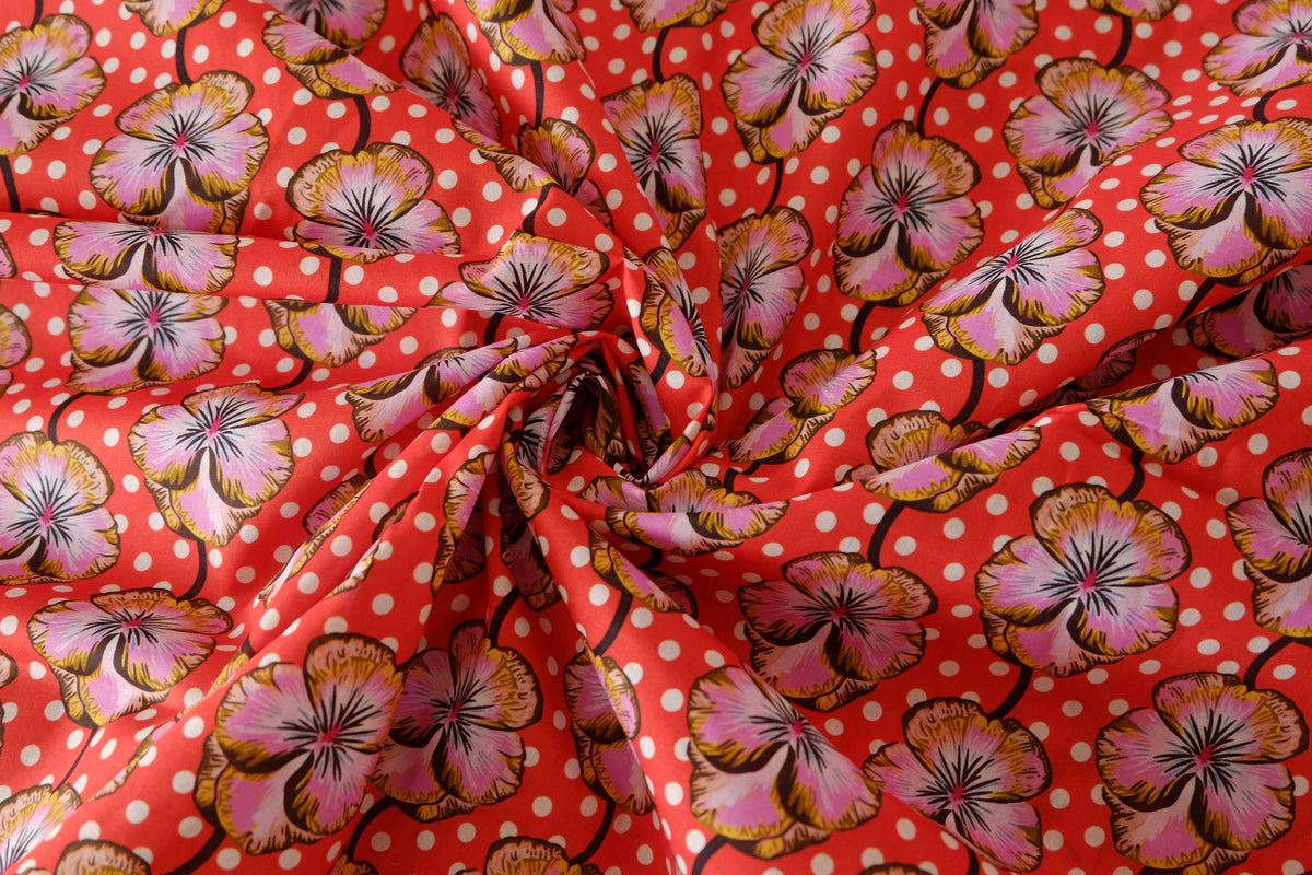 Coral Pansy Cotton Lawn – 3 yd