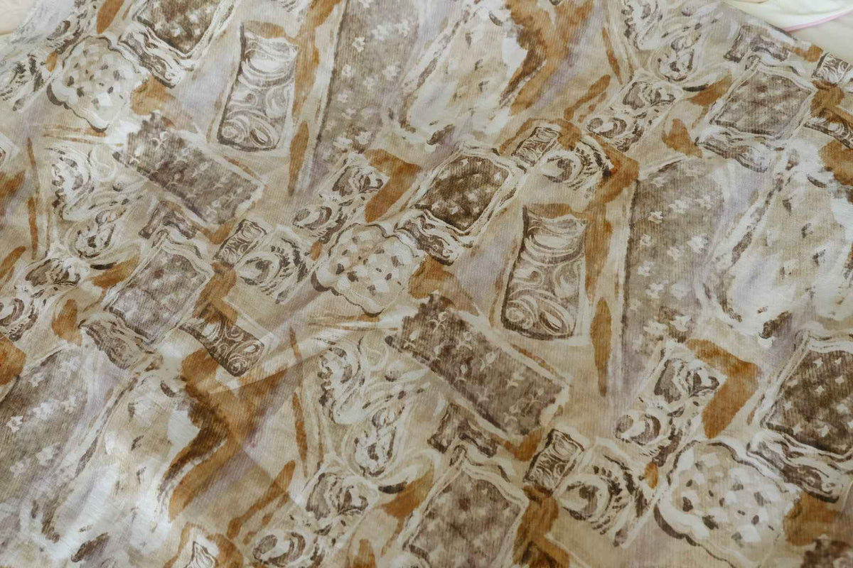 Vintage Bottle Print Cotton Nylon — 1.6 yd