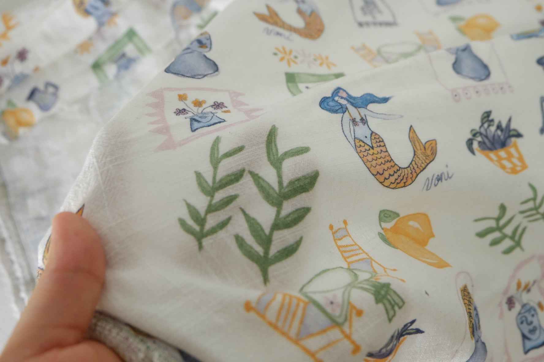 Mediterranean Sandwashed Linen Rayon Fabric – 1.6 yd