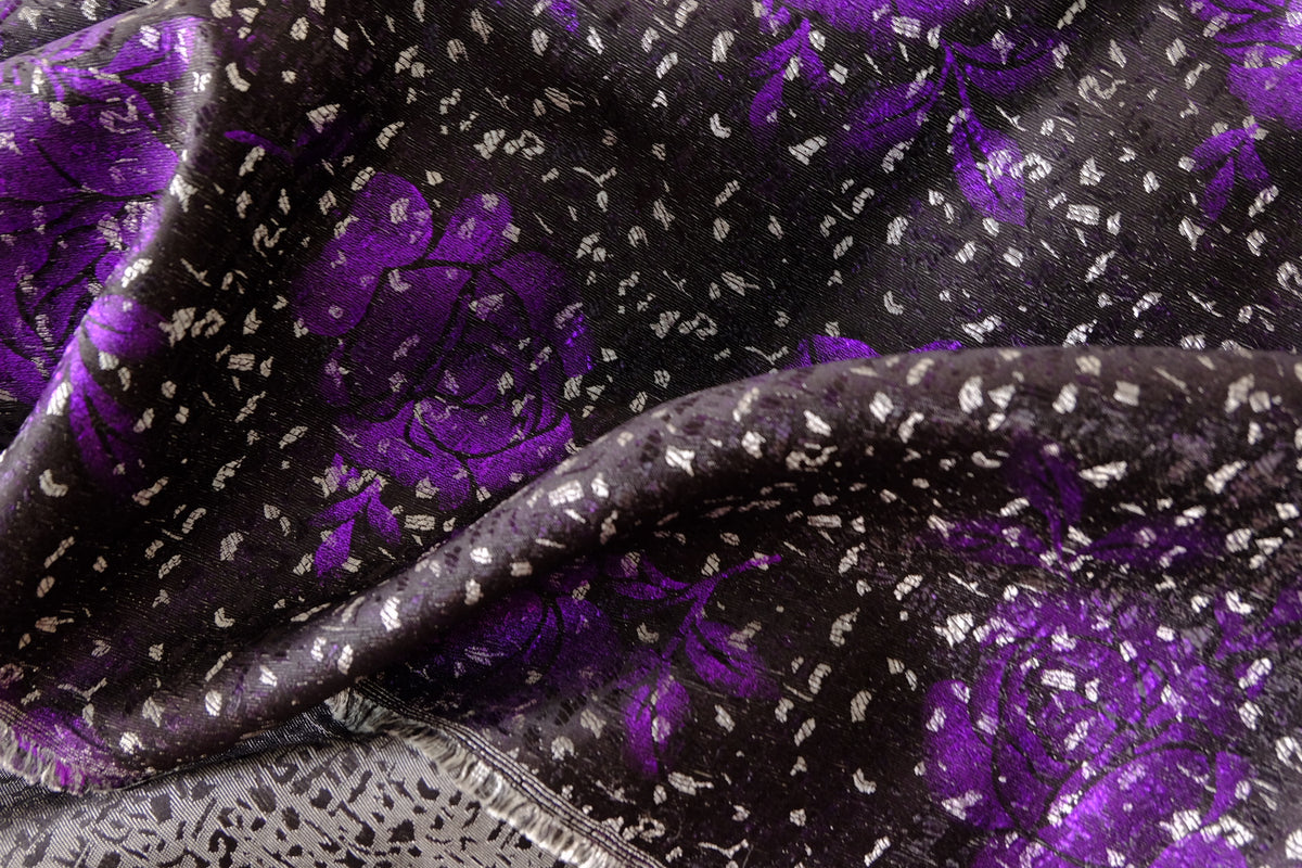 Purple Rose Metallic Jacquard – 2.2 yd
