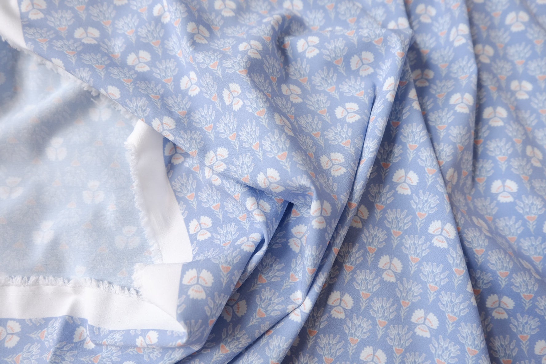 Blue Ditsy Floral Swim Fabric, Sold by the yard