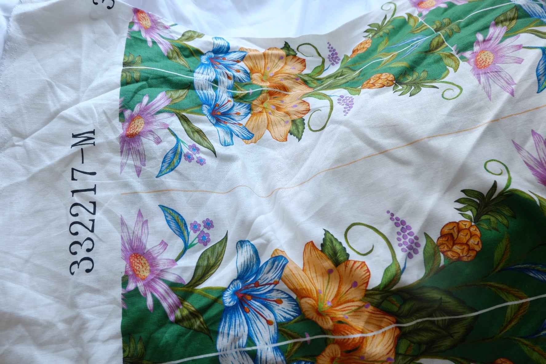 Farm Rio Placement Floral Cotton Linen Panel Piece - 24.8 x 15.7 in