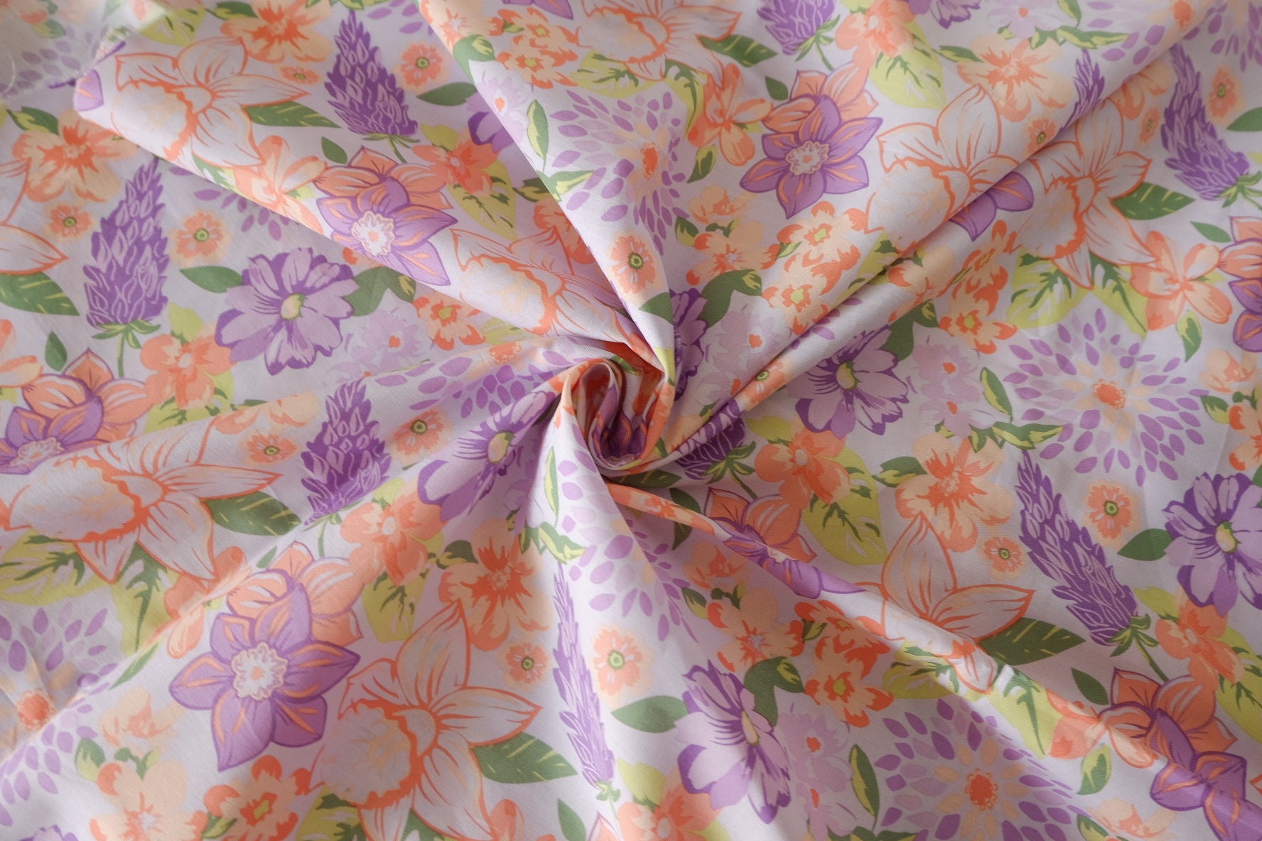 Lavender & Coral Garden Cotton Poplin – 3.28 yd