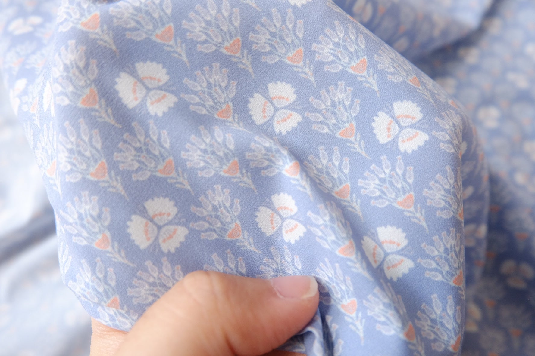 Blue Ditsy Floral Swim Fabric, Sold by the yard