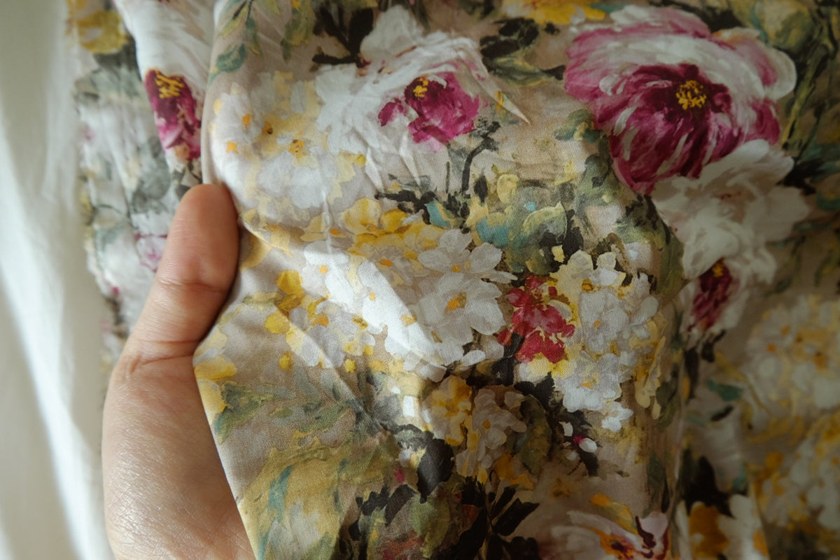 Vintage Oil Painting Garden – 60s Fine Cotton Poplin – 5 yd