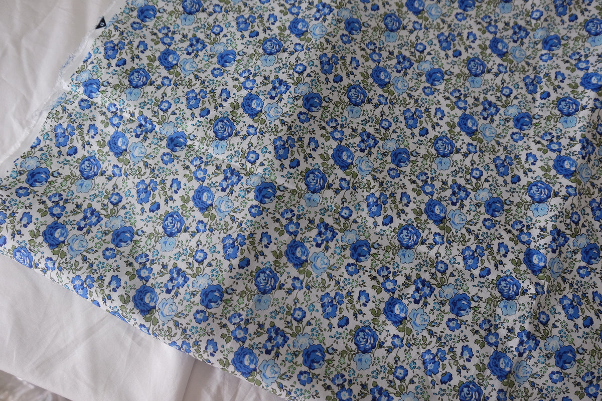 Blue Garden Floral Cotton Poplin – 3.3 yd