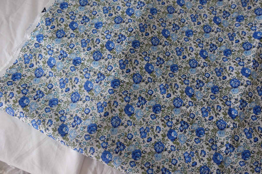 Blue Garden Floral Cotton Poplin – 3.3 yd