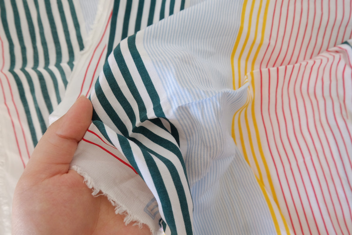 Playful Multicolor Stripe Viscose Fabric – 2.19 yd