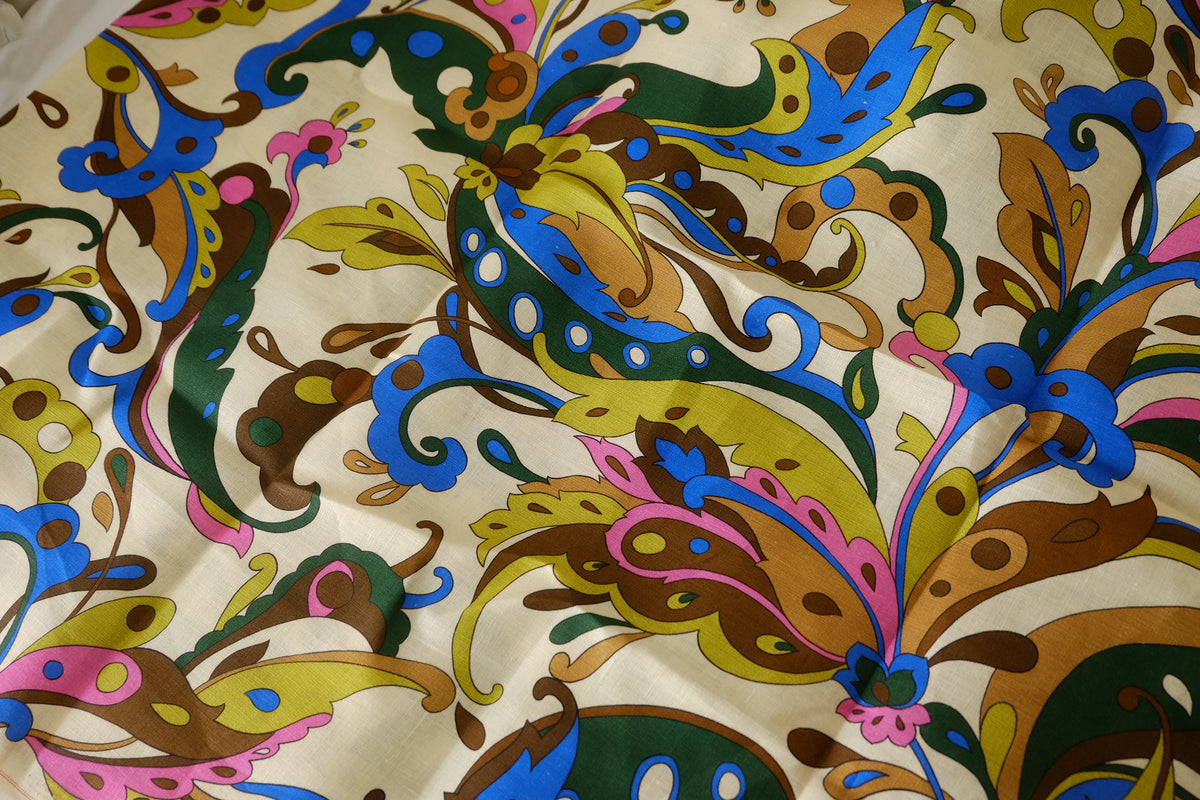 Retro Paisley Pure Linen – 2.2 yd