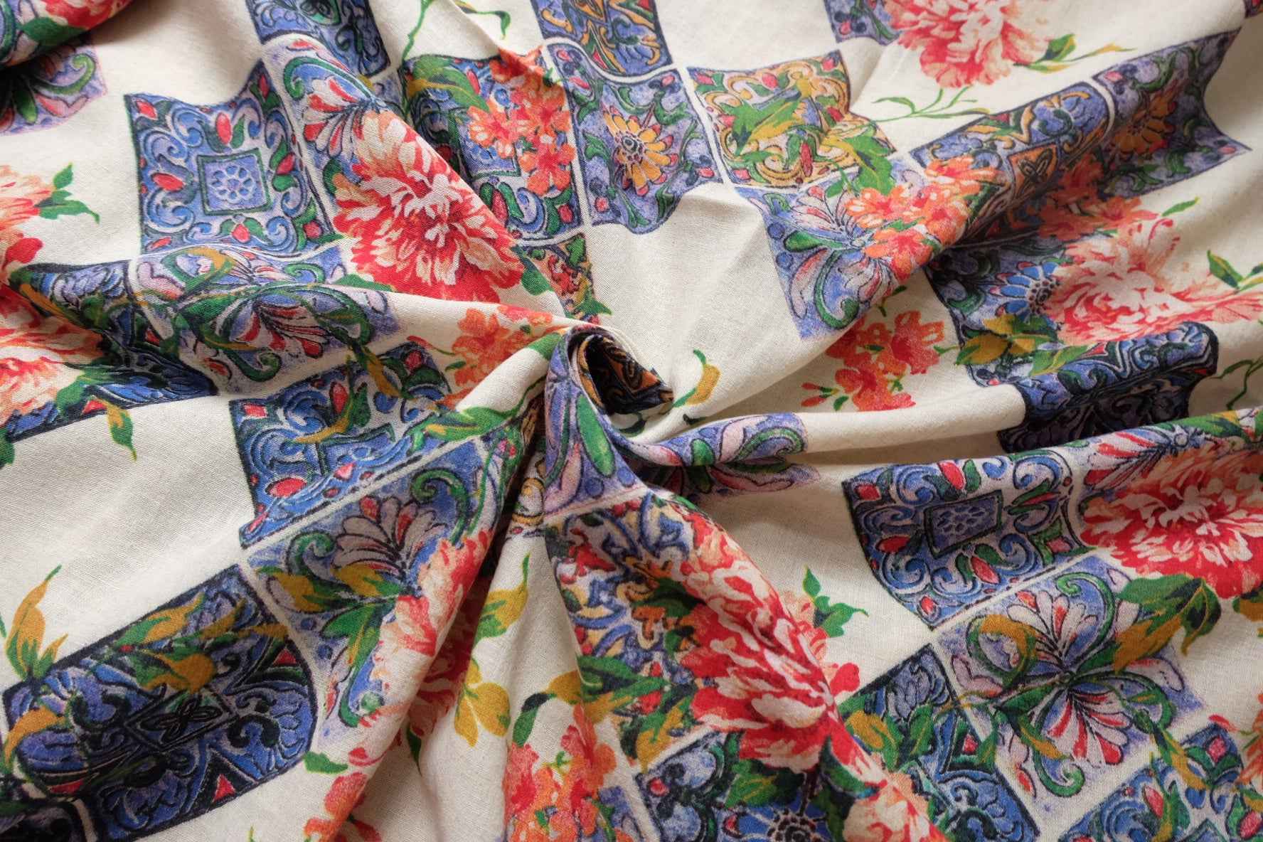 Washed Cotton Linen Fabric, Soft Lightweight Dress Weight, 2.19 Yards