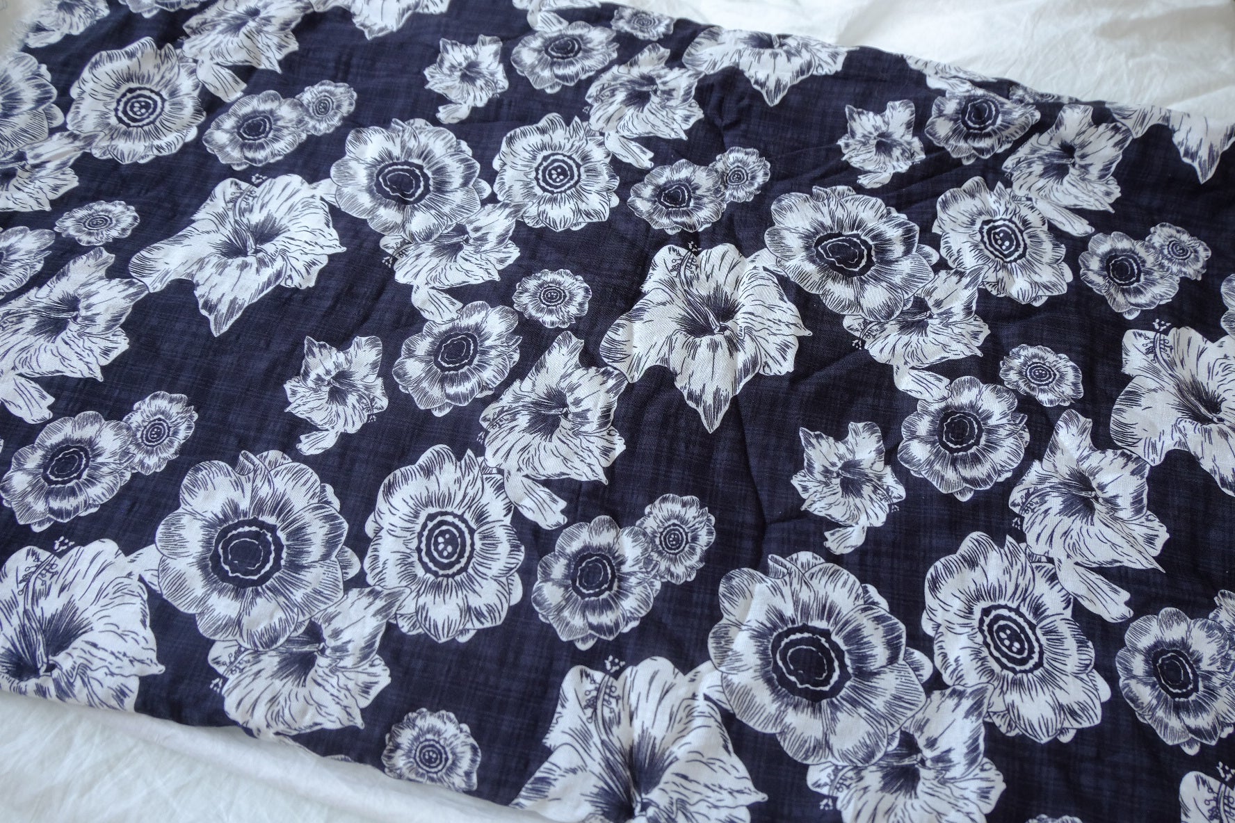 Midnight Floral Cotton Linen, 3.4 Yards
