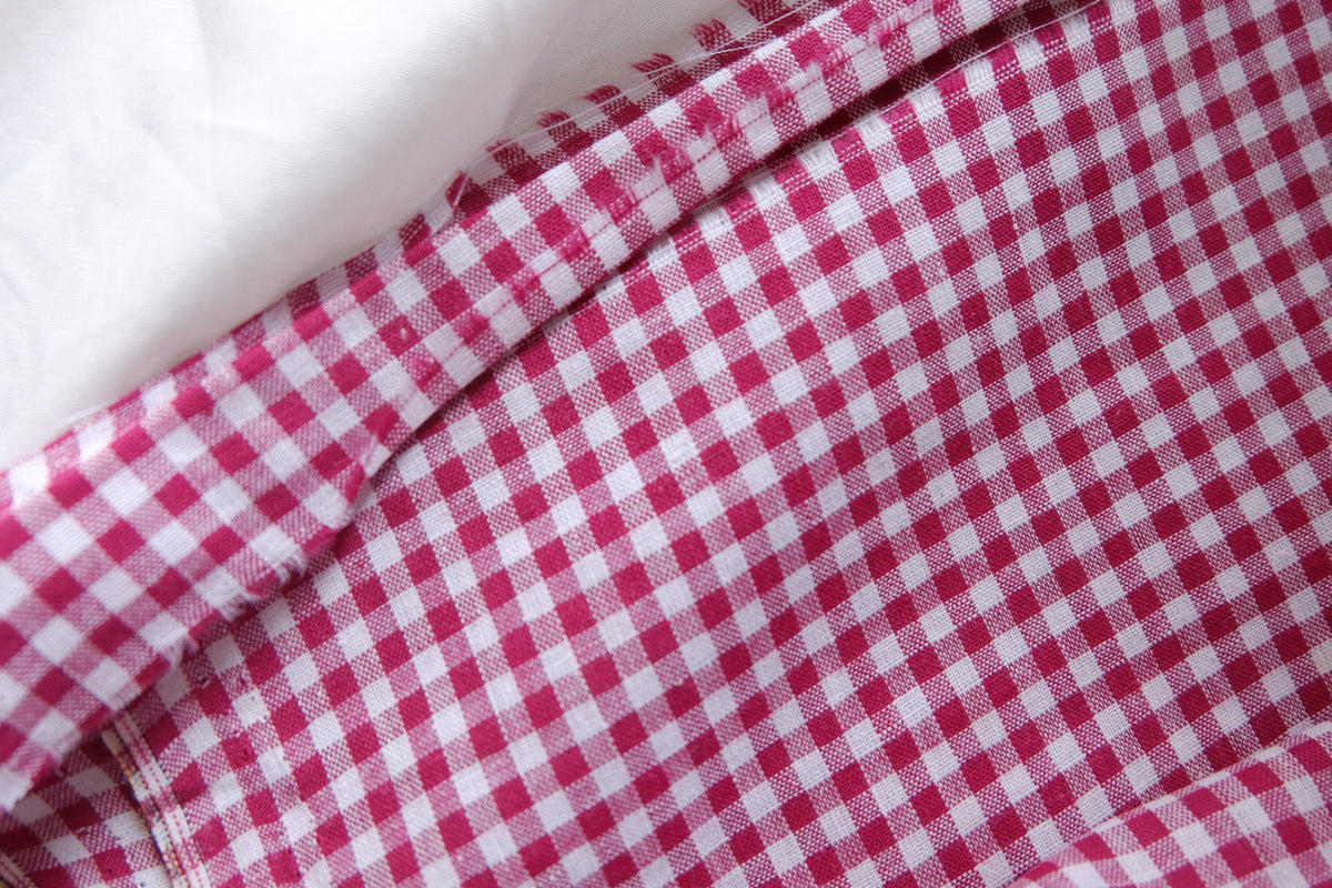 Pink Gingham Yarn-Dyed Cotton – 3.3 yd