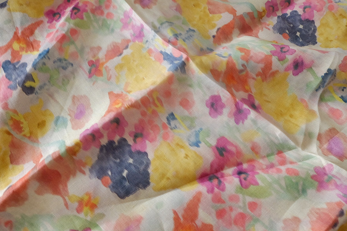 Watercolor Garden Pure Linen – 1.6 yd