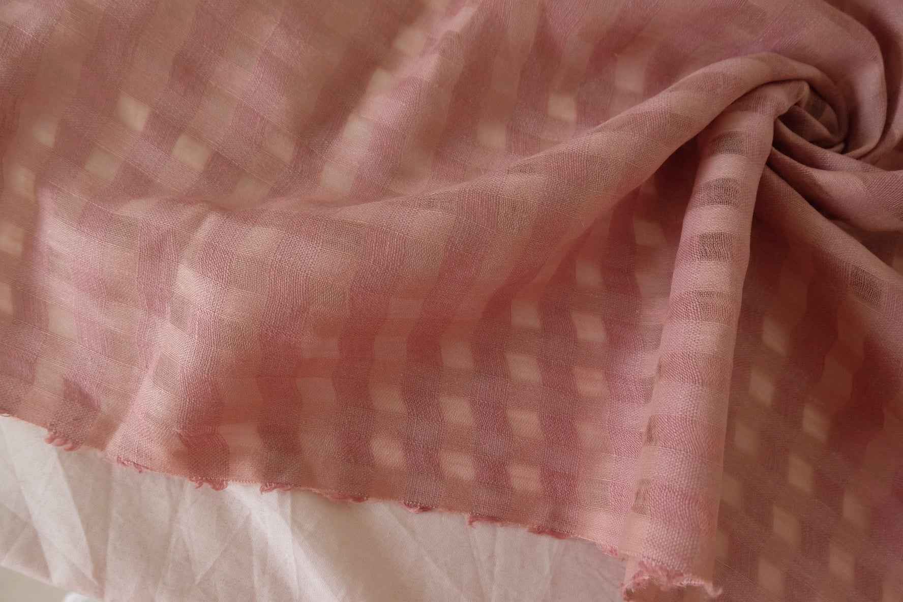 Dusty Pink Textured Pure Linen Fabric – 2.2 yd