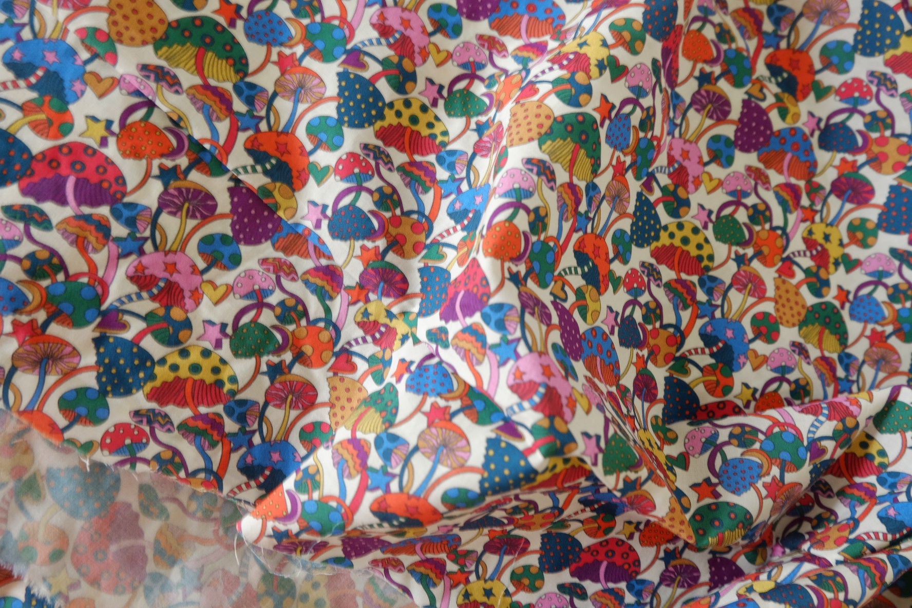 Mushroom Cotton Lawn Fabric – 2.2 yd