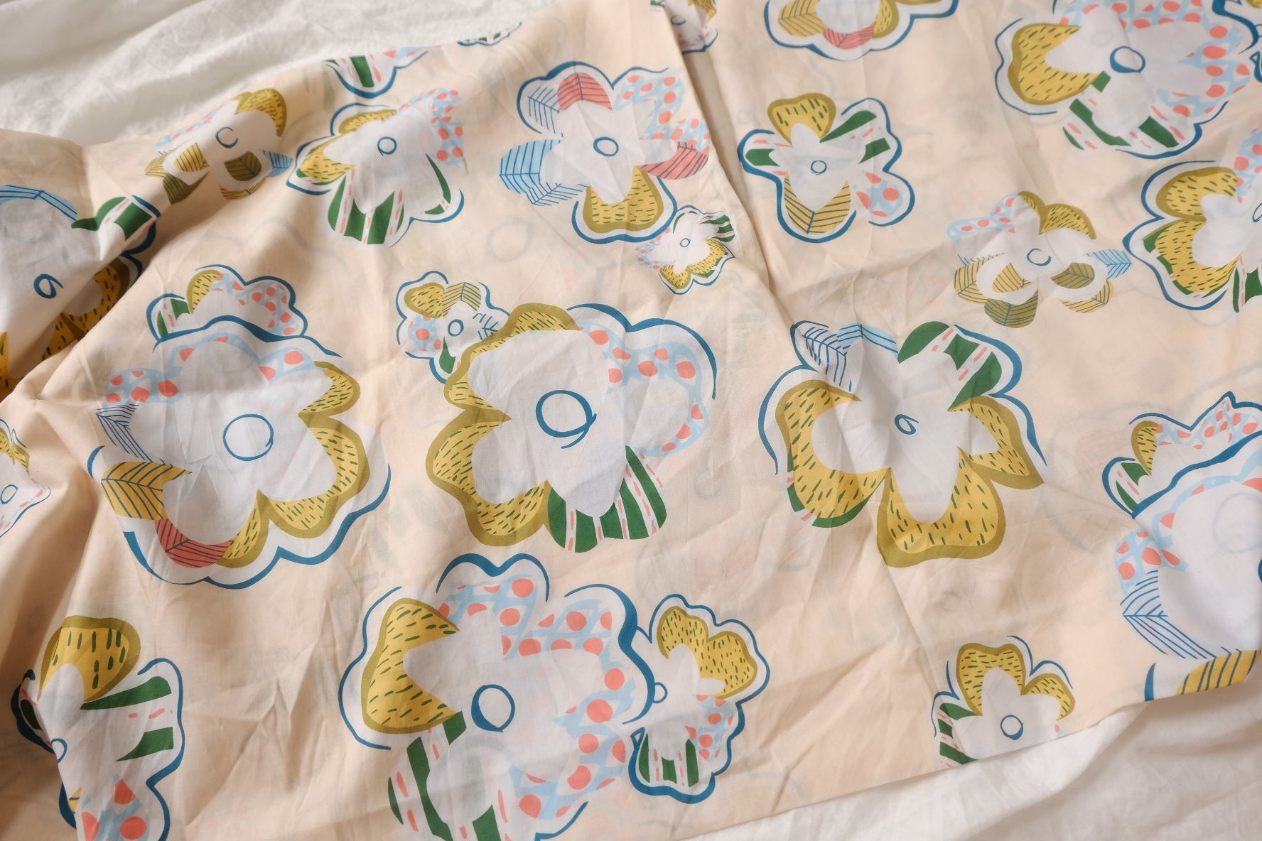 Abstract Floral Cotton Lawn Fabric - 2 yd