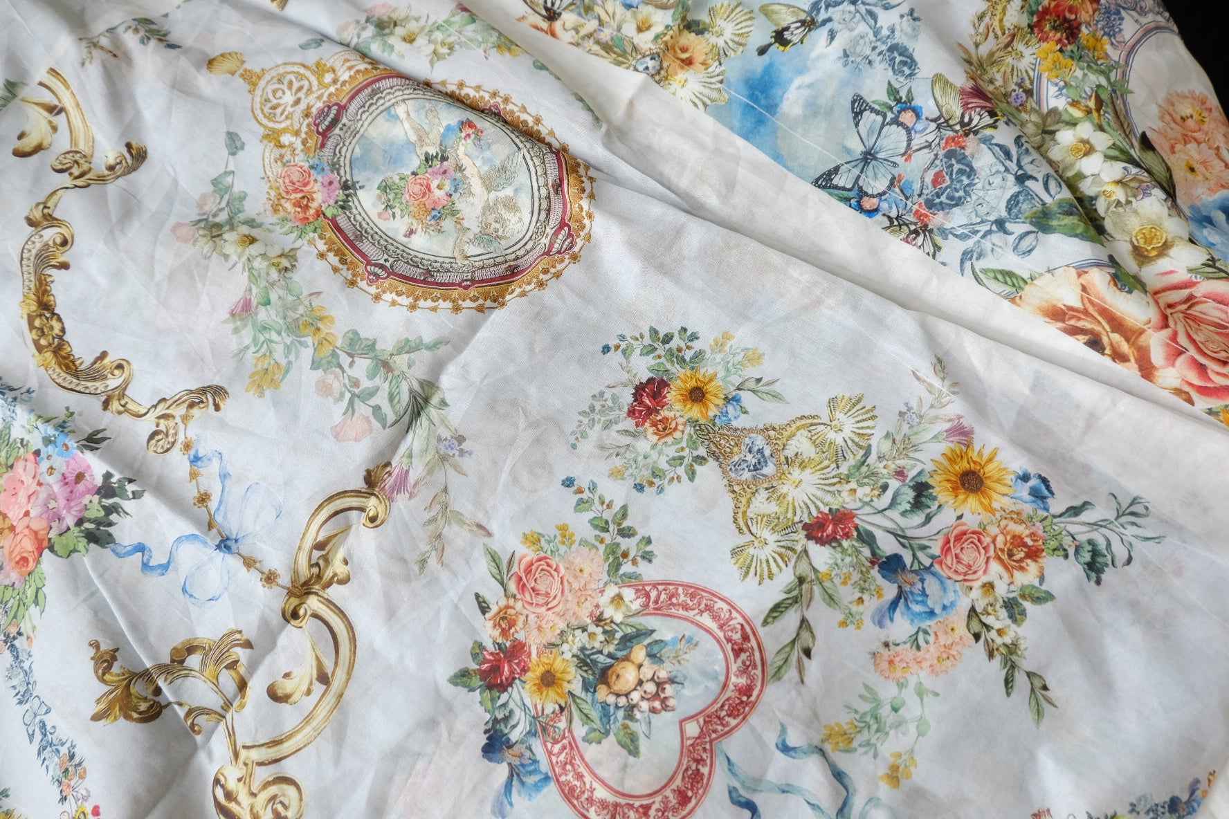 Designer Dress-Cut High-Count Cotton Panel Fabric - 4 yd