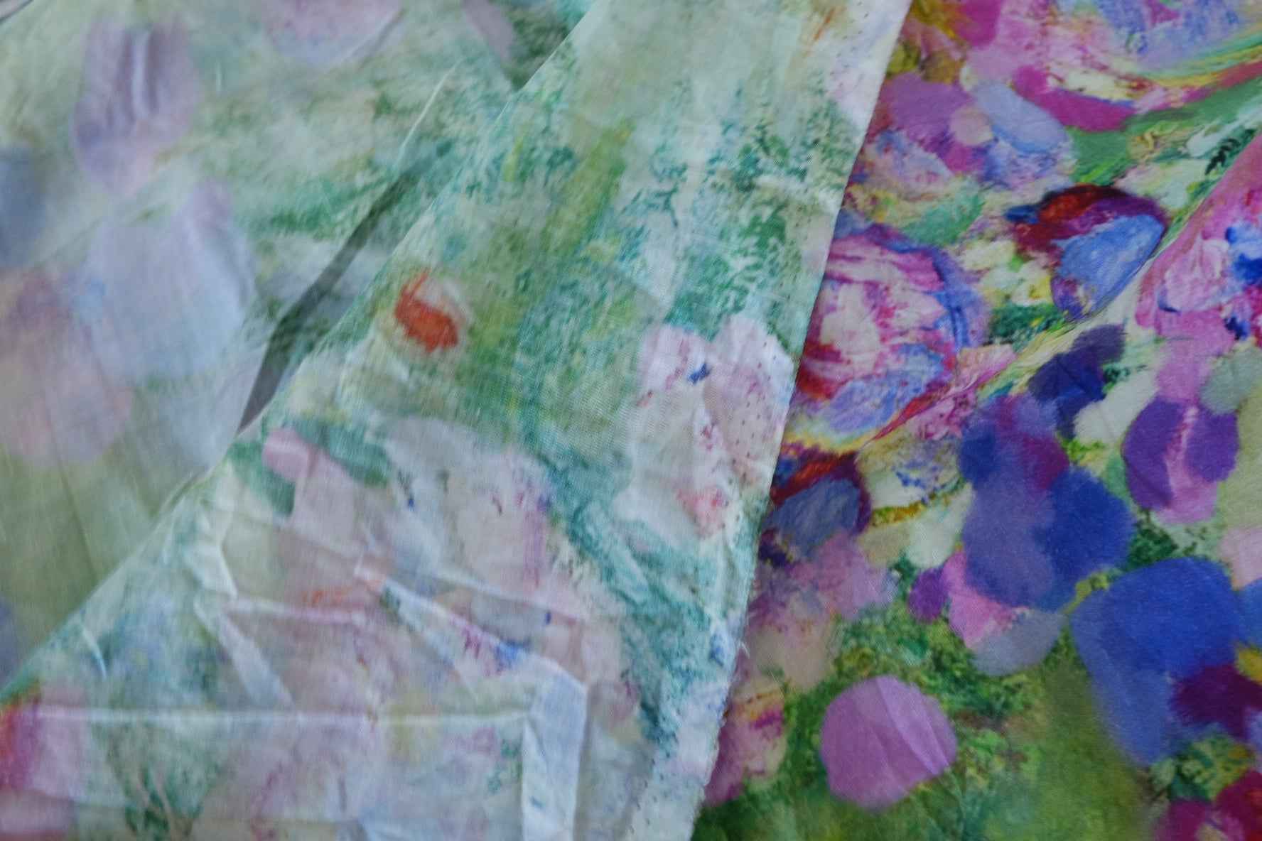 Watercolor Garden Ramie Cotton Fabric – 4.4 yd