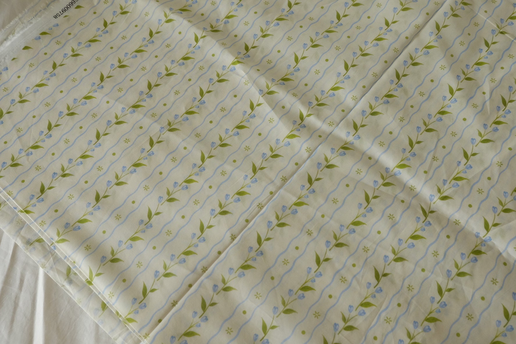 Blue Sprig Stripe Cotton Poplin – 3.28 yd