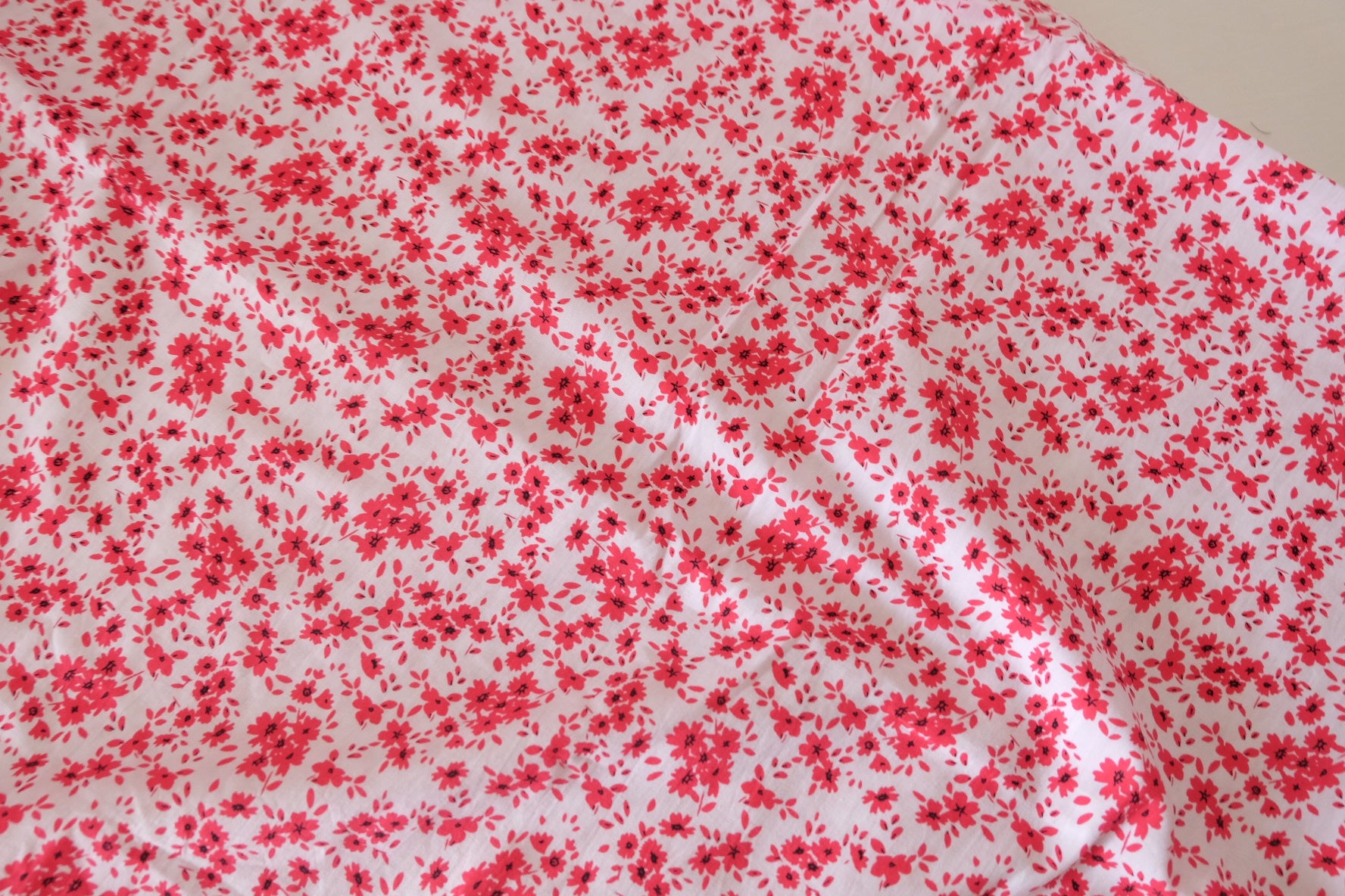 Pink Micro Floral Cotton Fabric – Soft Ditsy Flower Print – 2.6 yd