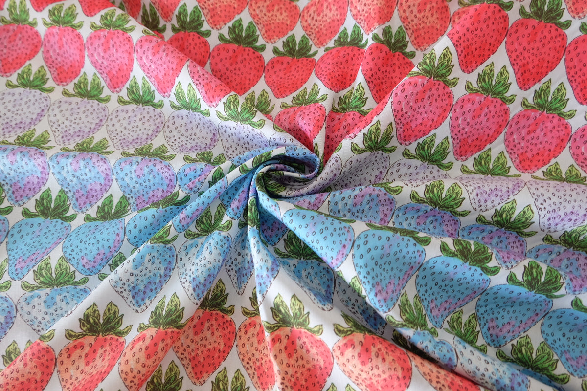 Rainbow Strawberry Cotton Poplin – 2.19 yd