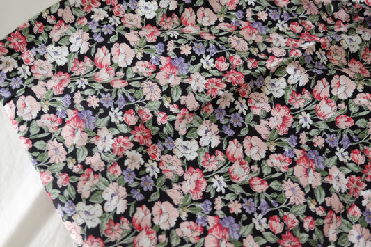 Black Garden Floral Cotton Poplin – 2.2 yd