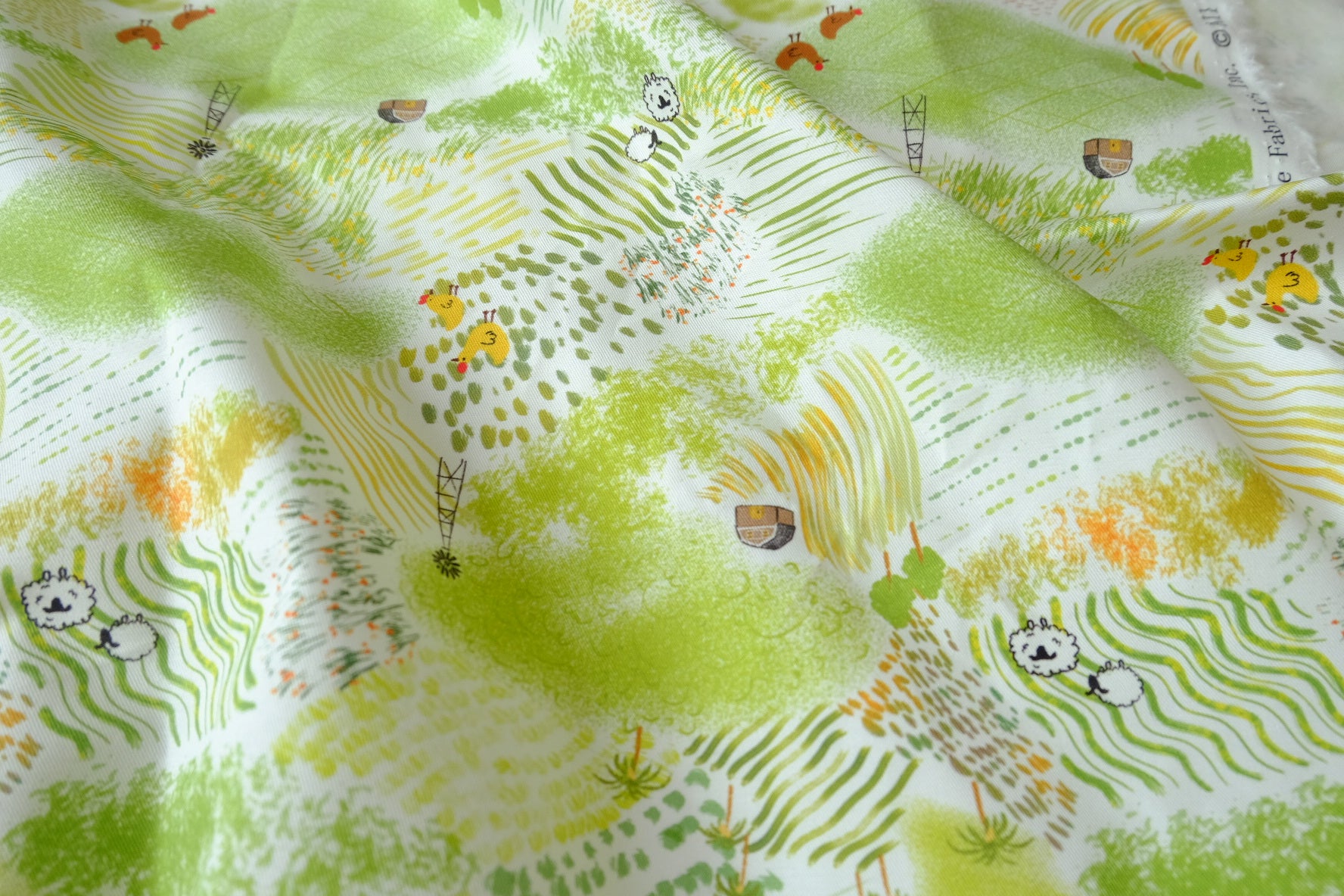 Pastoral Landscape Cotton Twill, 1.6 Yards