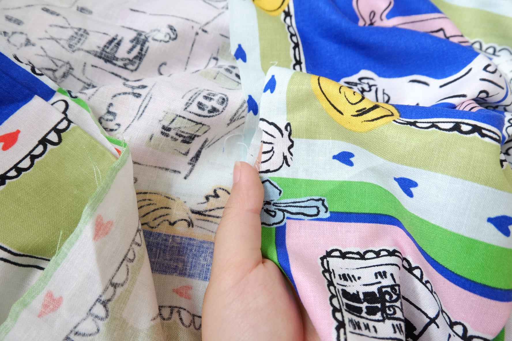 Paris Postcard Enzyme-Washed Linen Fabric - 1.64 yd