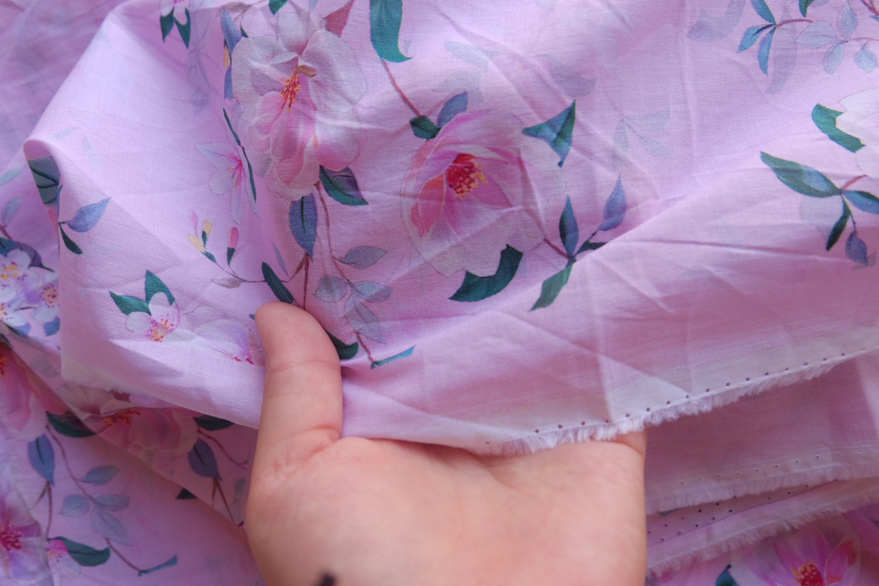 Blush Pink Floral Cotton Batiste – 3.3 yd