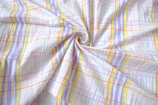 Pastel Plaid Cotton Seersucker, 2.2 Yards
