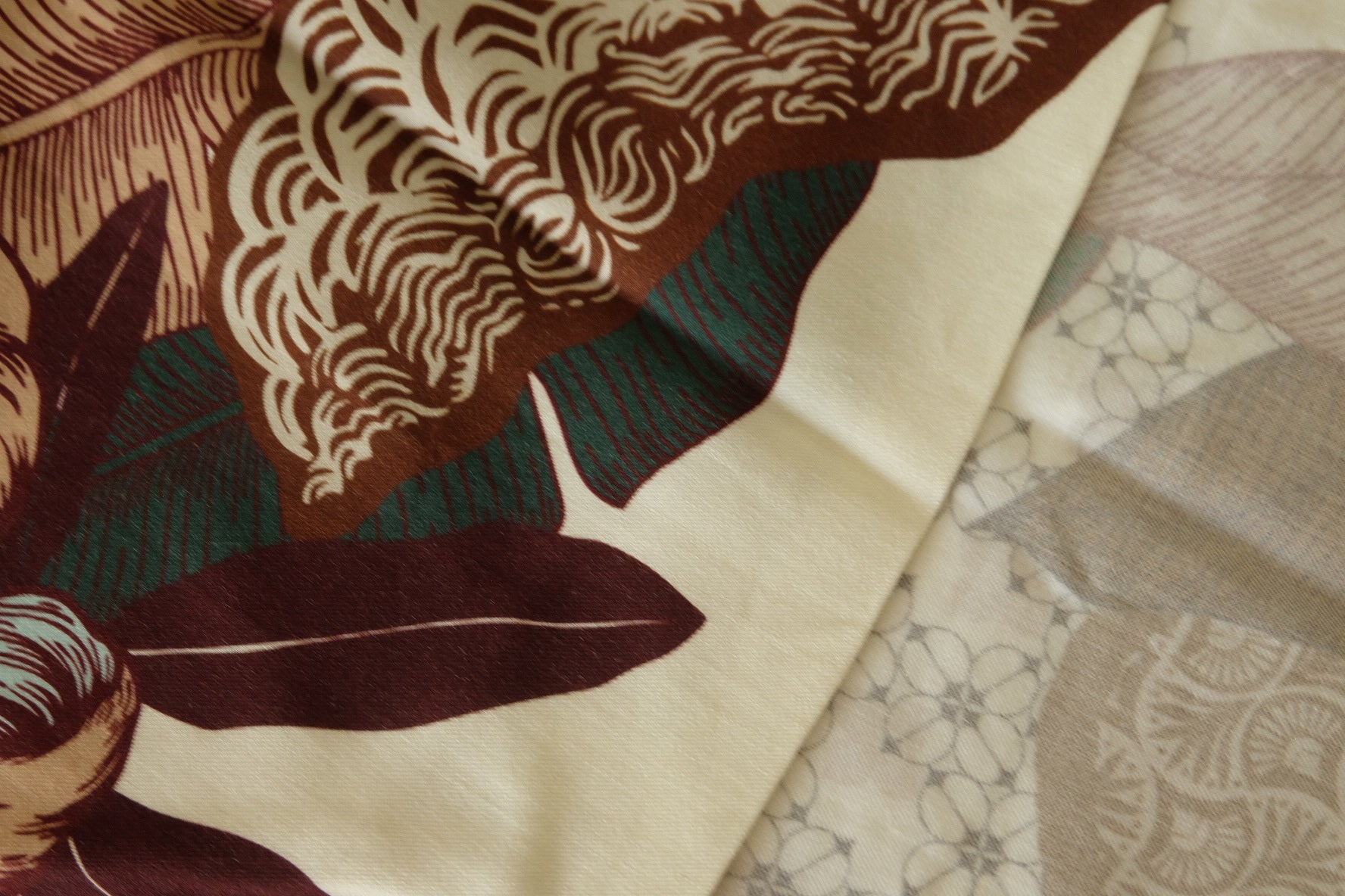 Tencel Rayon Twill Print Fabric – Artistic Floral & Geometric Boho -2 yds