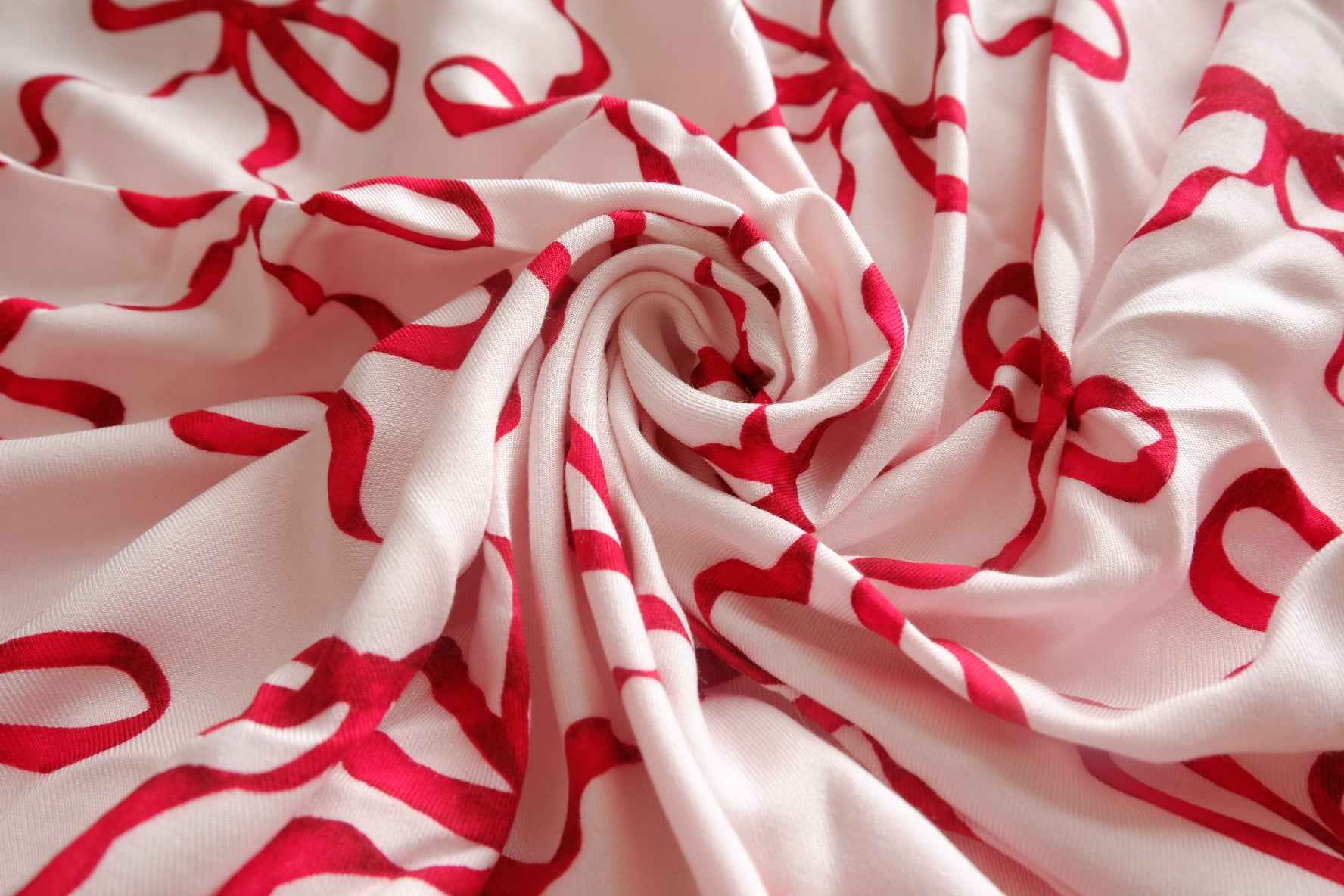 Red Bow Rayon Challis Fabric - 3.28 yd