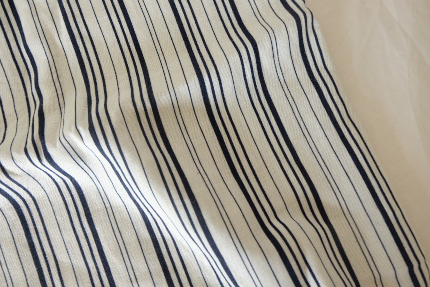 Navy Stripe Linen Cotton Blend — 2.19 yd